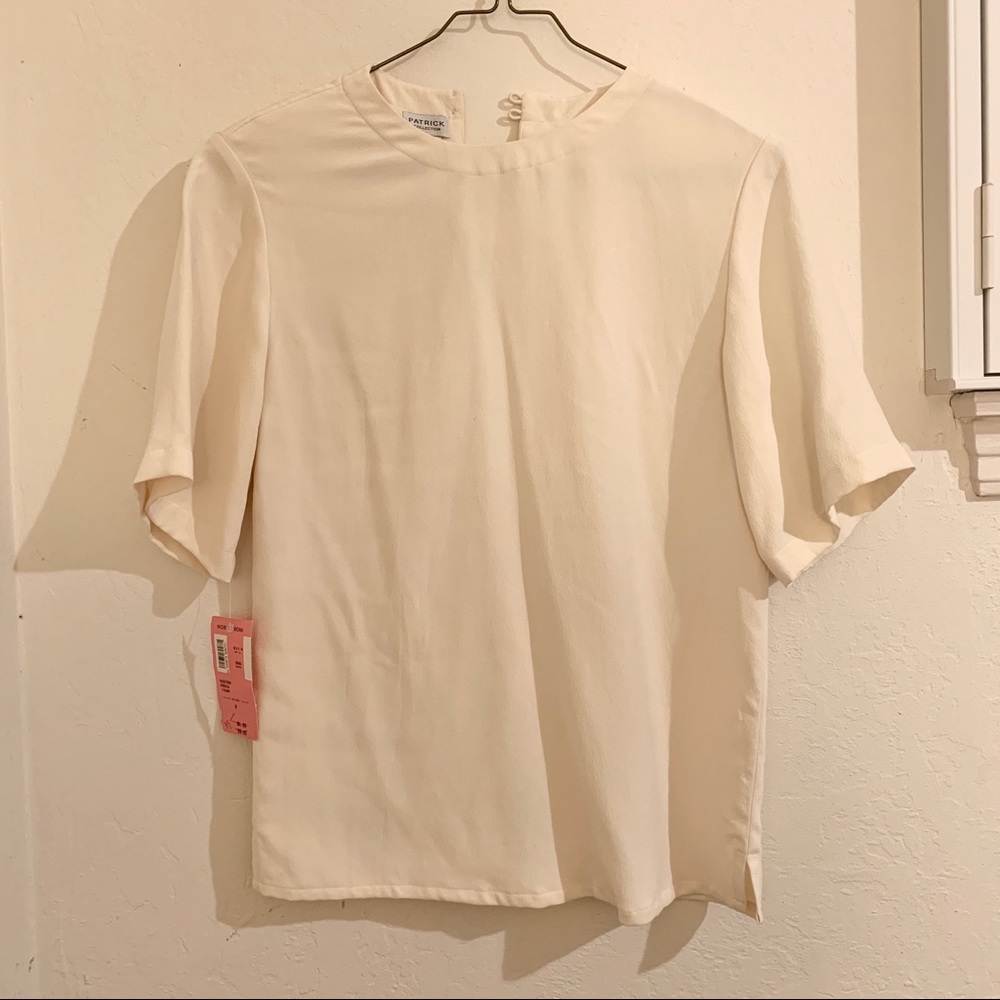Vintage NWT Silk short sleeve blouse cream